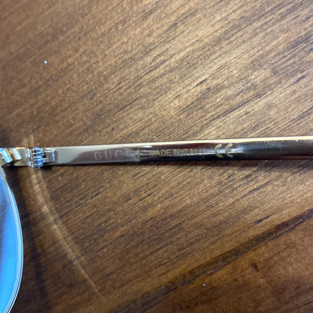 Gucci Gold Metal Oval Eyeglasses - Picture 6 of 7